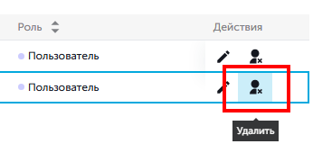Кнопка "Удалить"