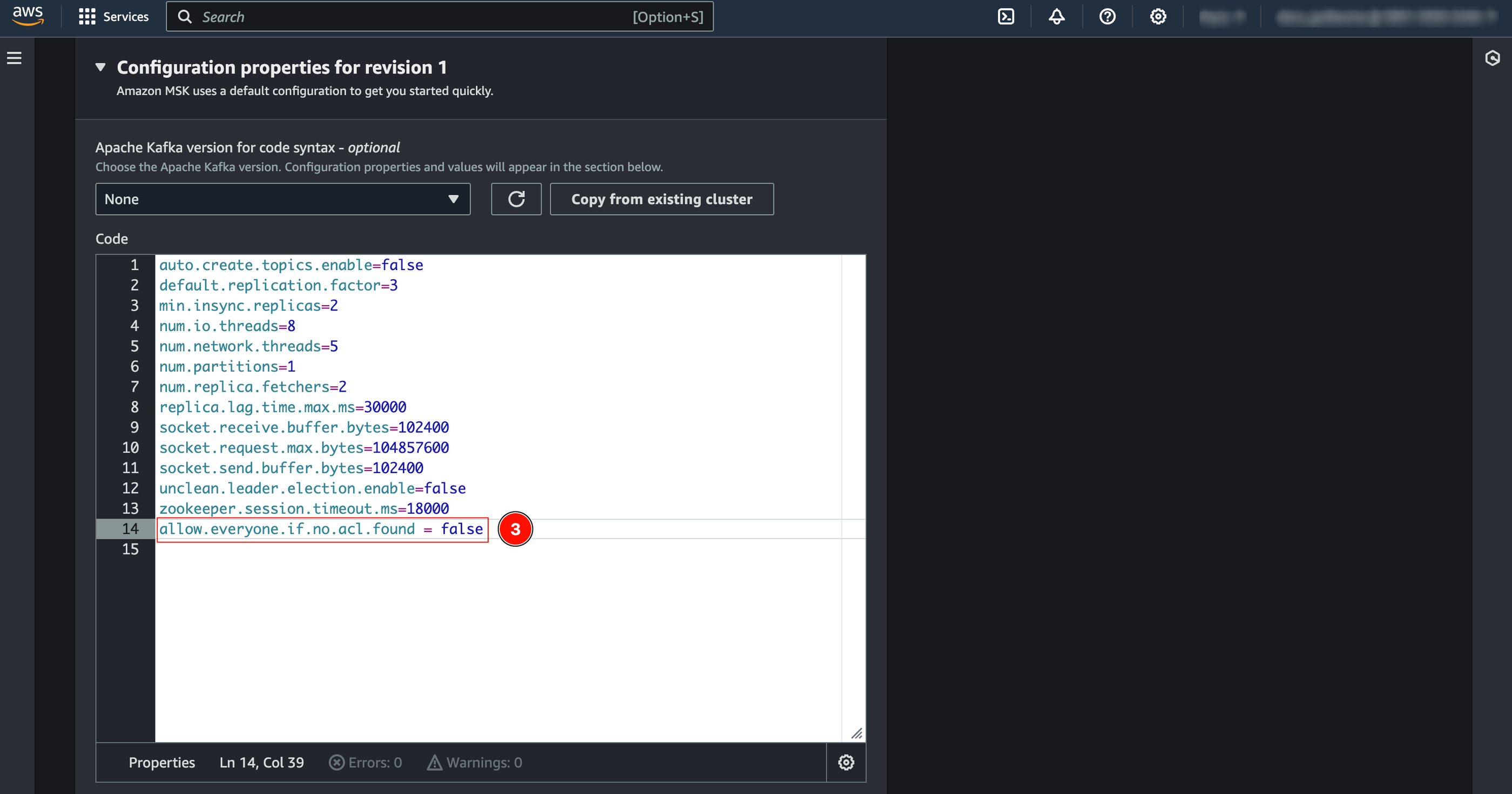 AWS MSK config1