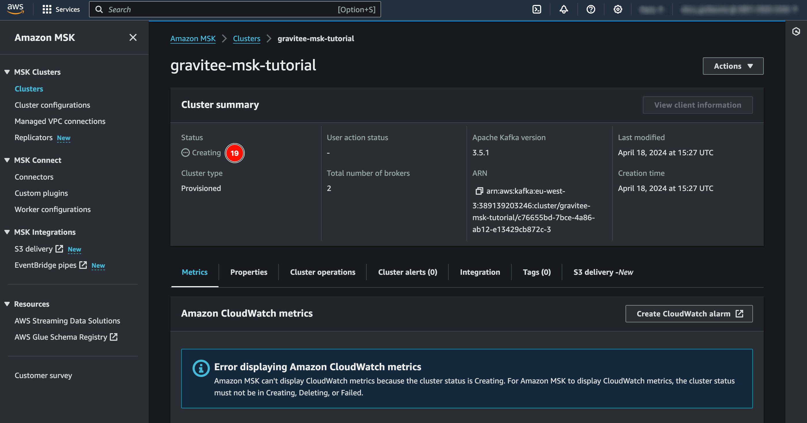 AWS MSK cluster summary2