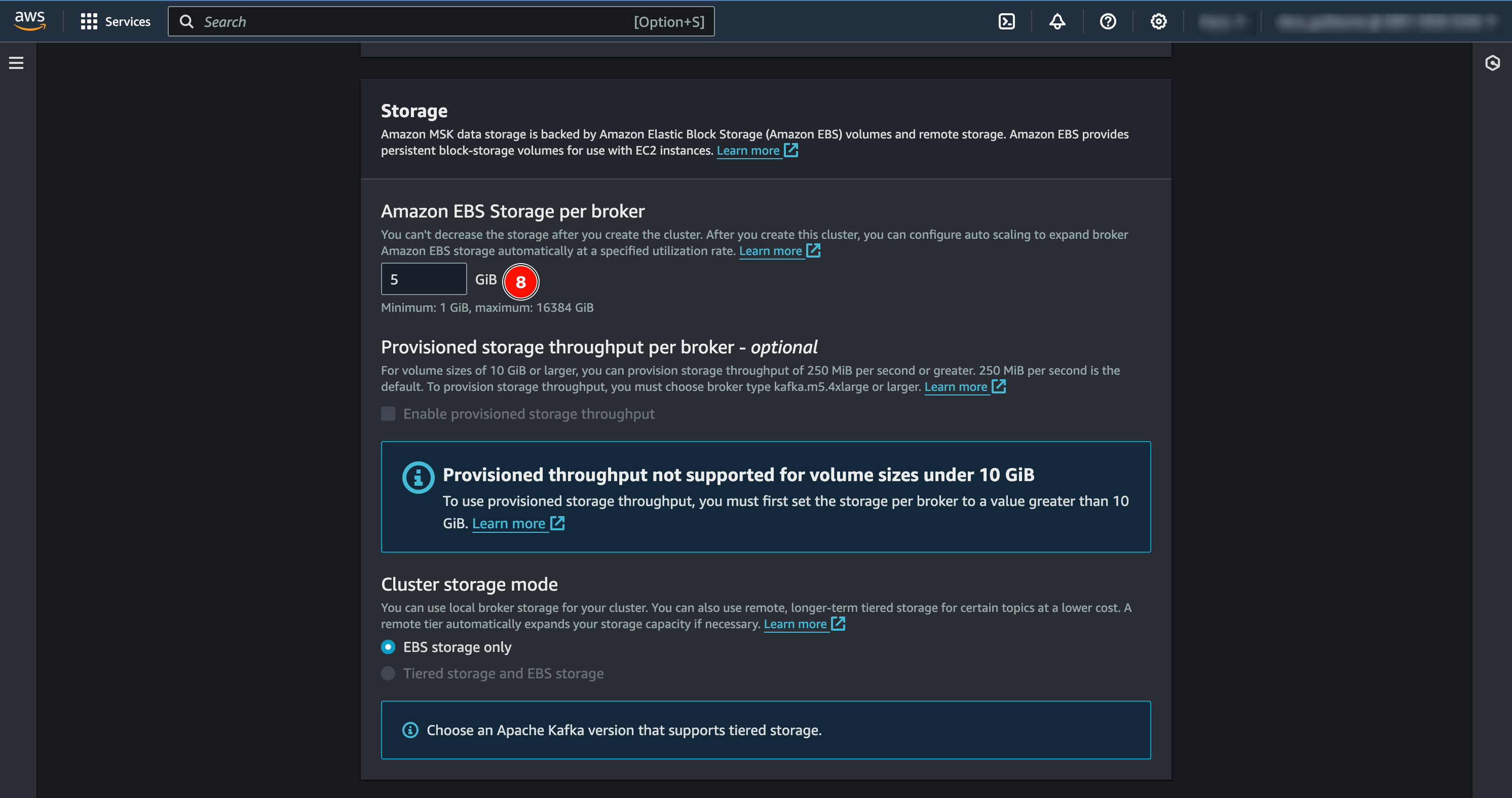 AWS MSK storage