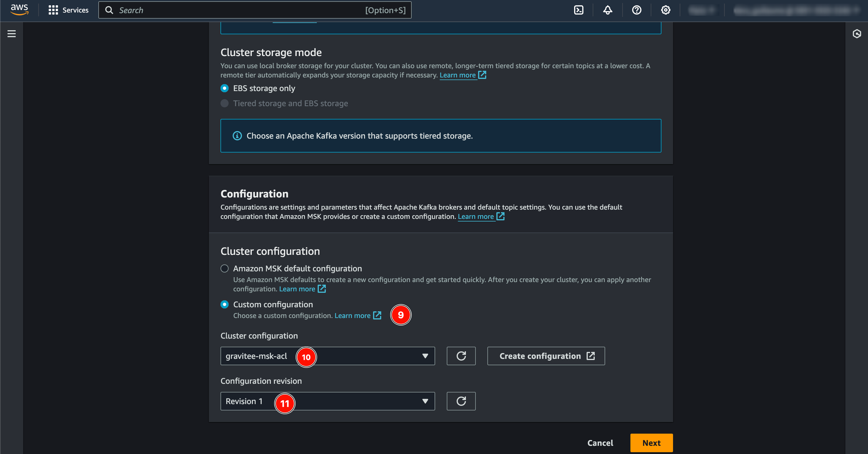 AWS MSK config