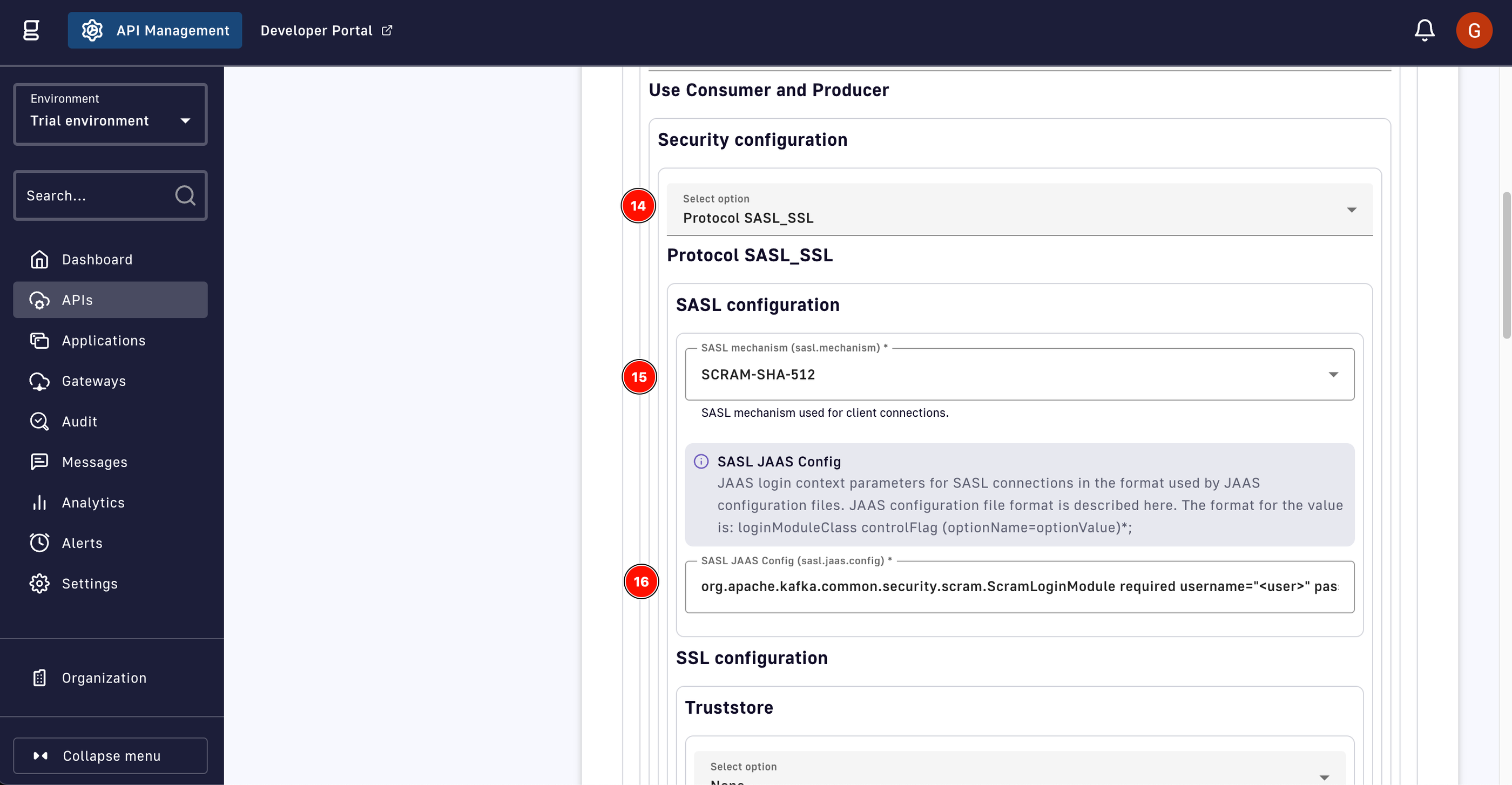 Gravitee security config